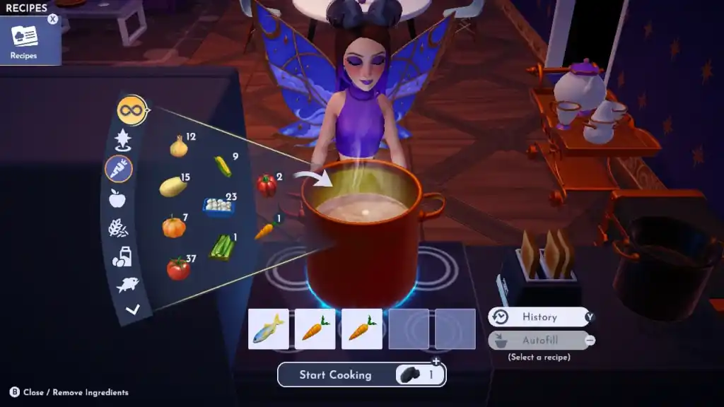Disney Dreamlight Valley come preparare un antipasto di pesce alla griglia
