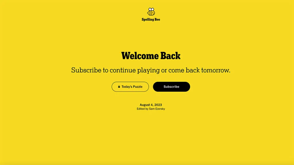 schermata di abbonamento-spelling-bee