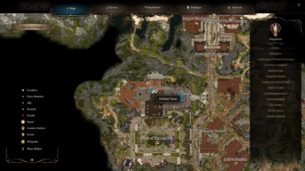 Baldur's Gate 3 Dribbla la posizione della parte del corpo del pagliaccio