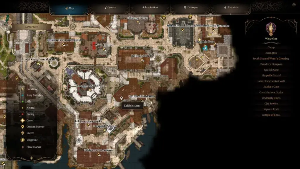 Baldur's Gate 3 Dribbla la posizione della parte del corpo del pagliaccio