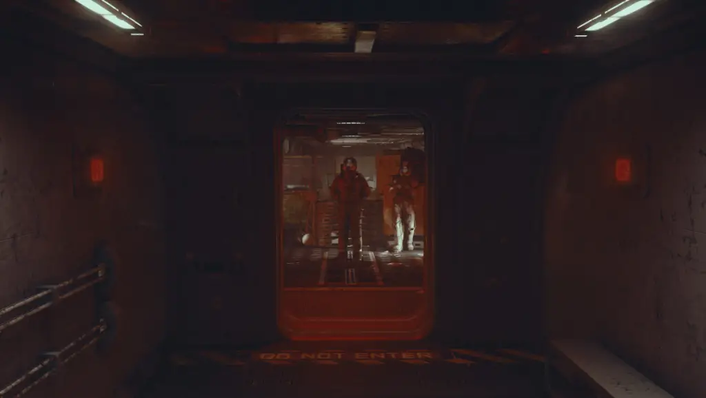 guardie della stanza illuminate di rosso di Starfield