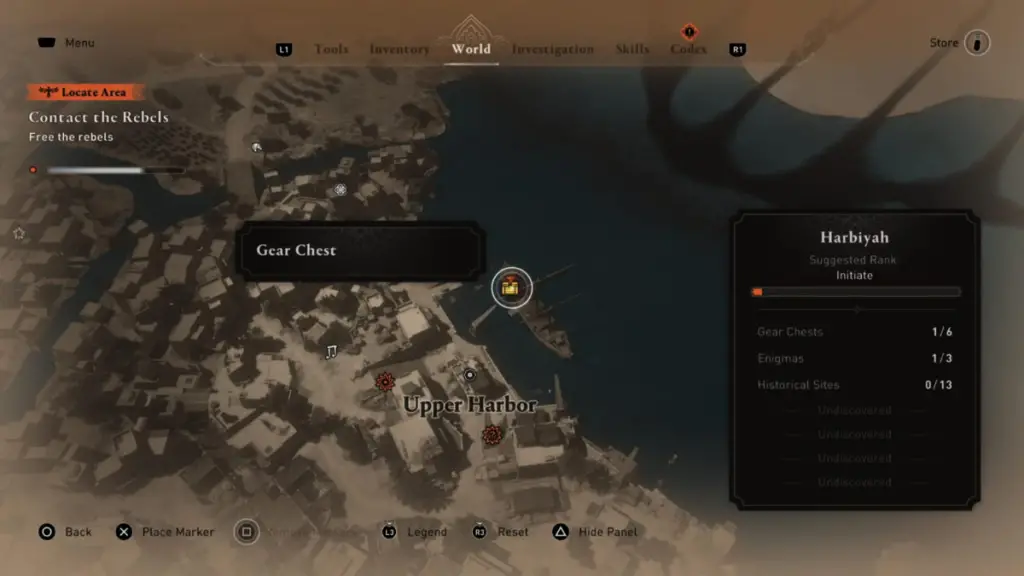 Posizione dell'attrezzatura del porto superiore AC Mirage