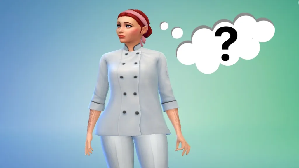 Pensare all'outfit da chef di Sims 4