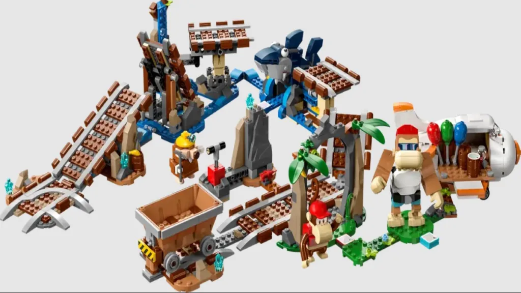 Giro sul carrello da miniera di Diddy Kong con i Lego