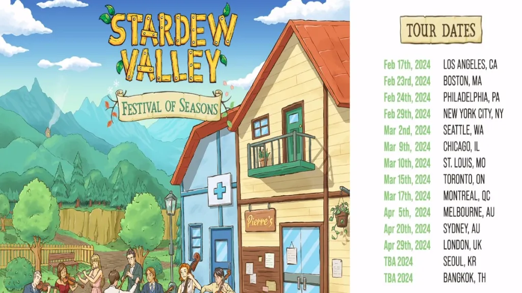 Date del tour del Festival delle Stagioni di Stardew Valley