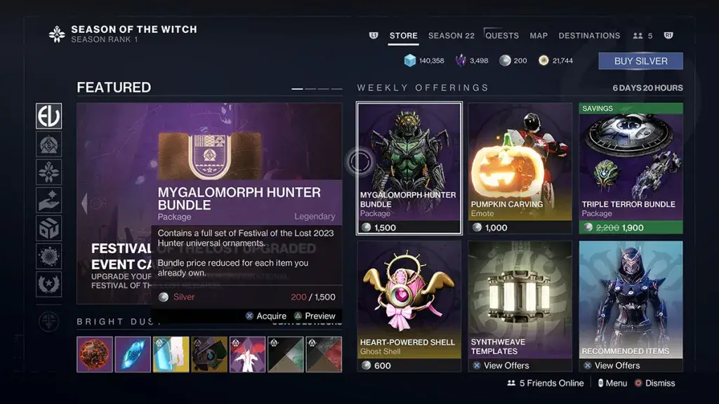 pacchetto-mygalomorph-hunter-ornamenti-per-armature-di-insetti-nel-negozio-eververse-in-destiny-2