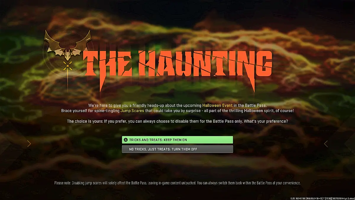 Avvertimento del Jumpscare dell'Infestazione.