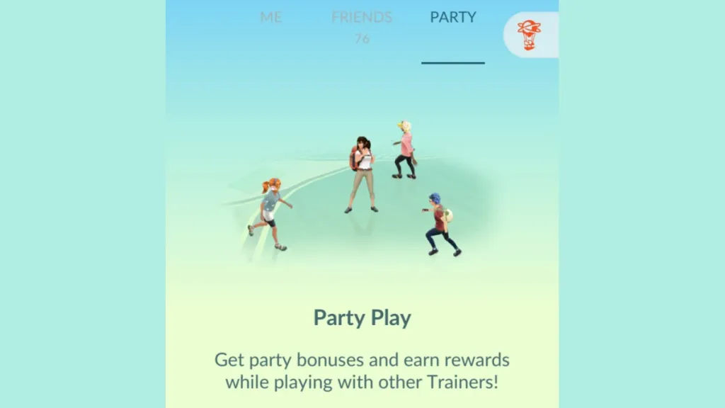 Schermata di Party Play Pokemon Go
