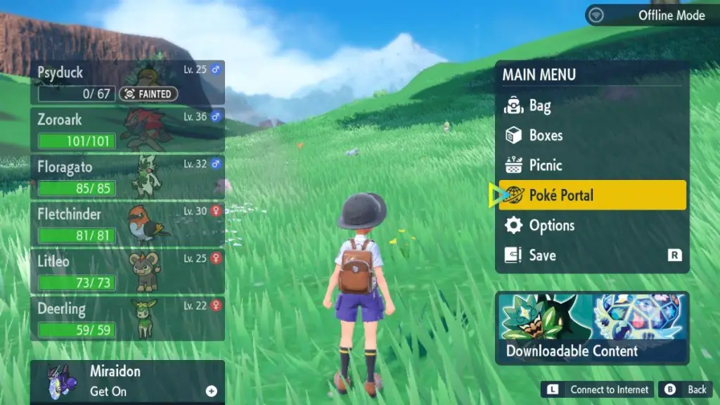 Menu Portale Poke Pokemon Scarlatto e Viola