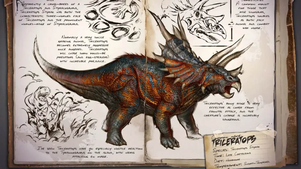 Triceratopo come raccoglitore di bacche in ARK Survival Ascended
