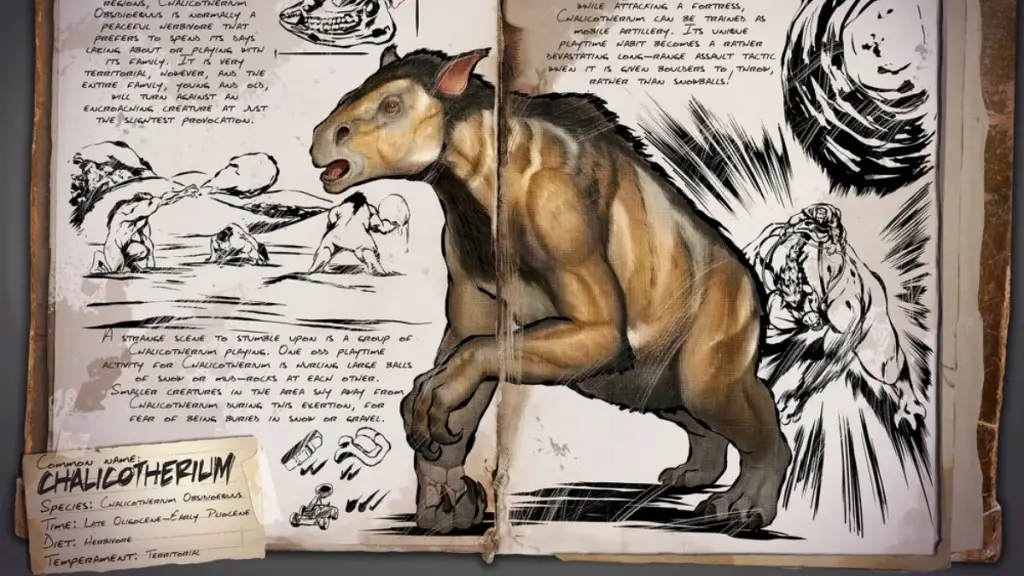 Chalicotherium come raccoglitore di bacche in ARK Survival Ascended