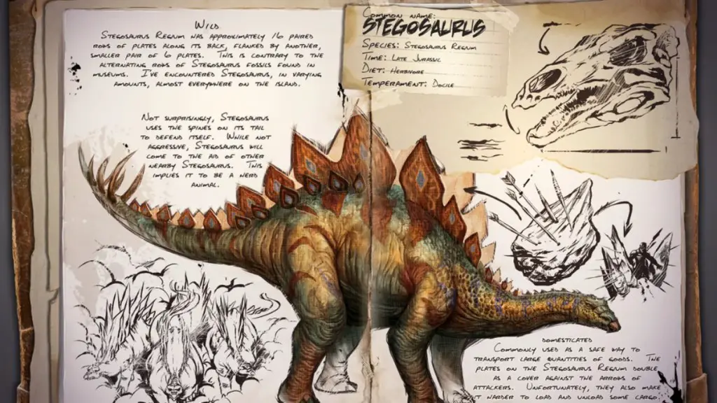 Stegosaurus come raccoglitore di bacche in ARK Survival Asceso