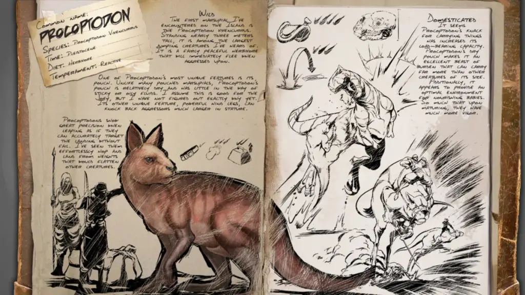 Procoptodon come raccoglitore di bacche in ARK Survival Asceso