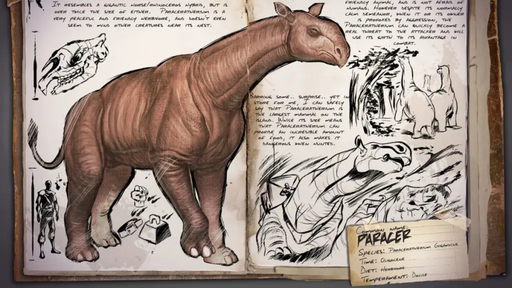 Paraceratherium come raccoglitore di bacche in ARK Survival Ascended