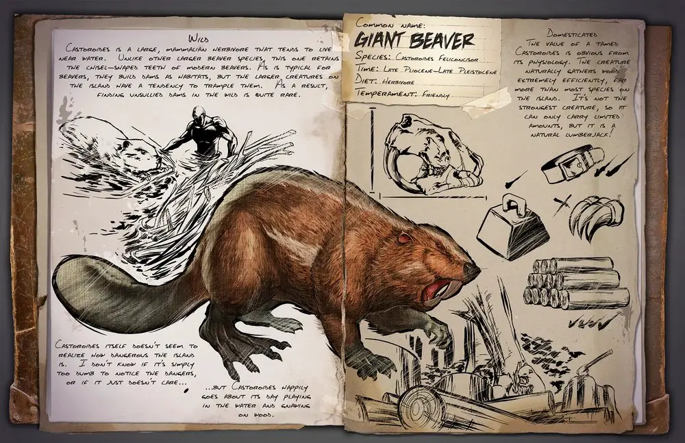 Castoroides come raccoglitore di bacche in ARK Survival Asceso