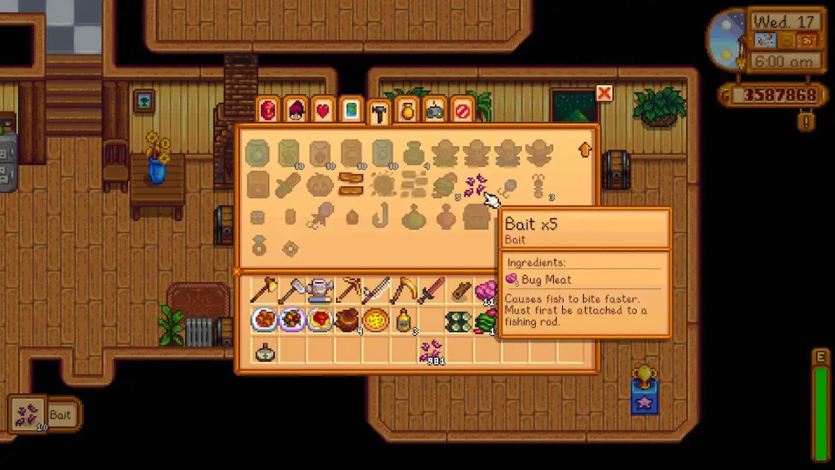 Creazione dell'esca Stardew Valley