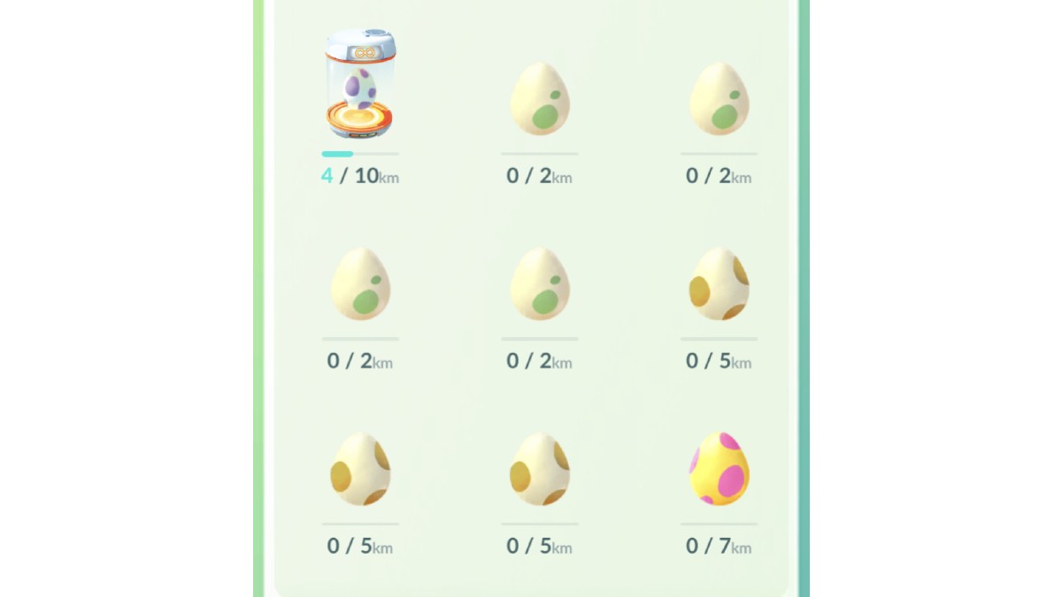 Pagina delle uova di Pokemon Go