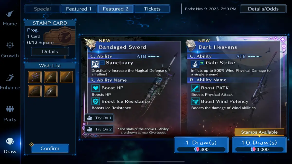 Premi evento crossover FFIX di FFVII: Ever Crisis