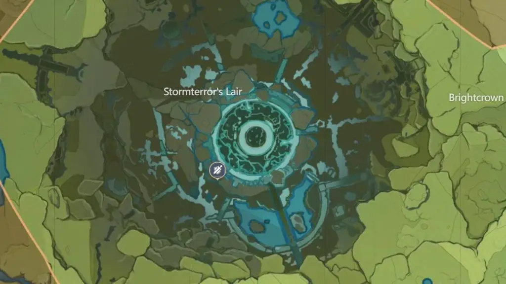 Mappa della tana di Genshin Impact Stormterror