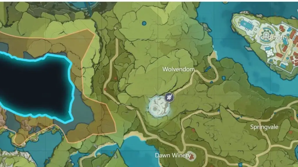Mappa di Genshin Impact Wolvendom