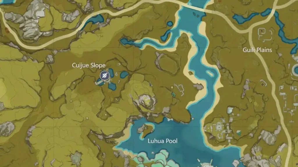 Mappa delle pendenze Genshin Impact Cuijue