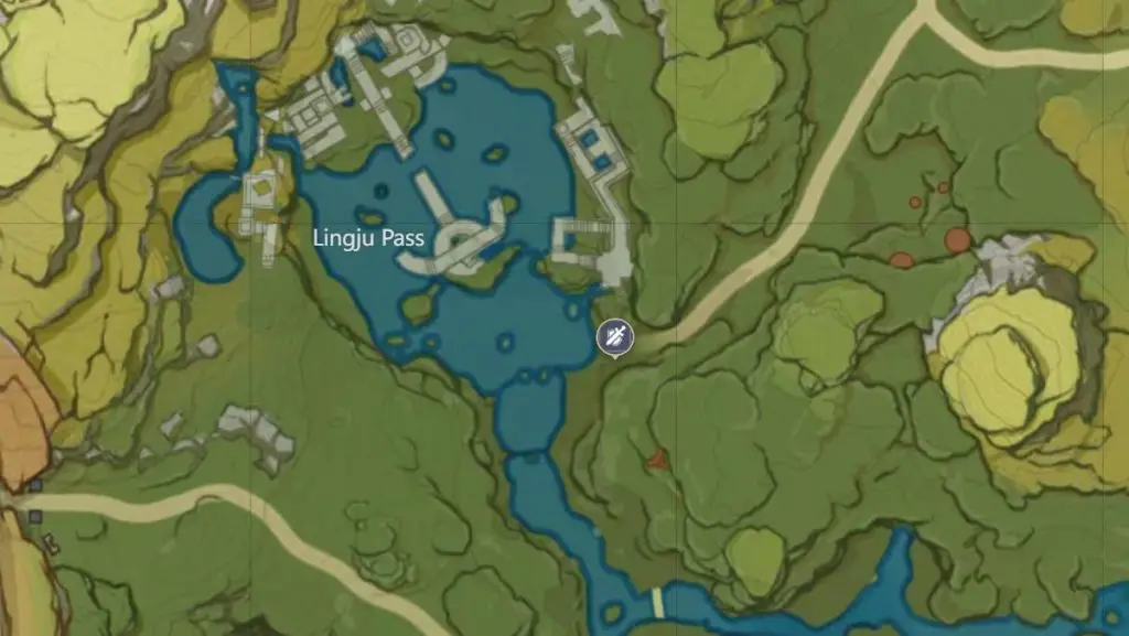 Mappa del passo Genshin Impact Lingju
