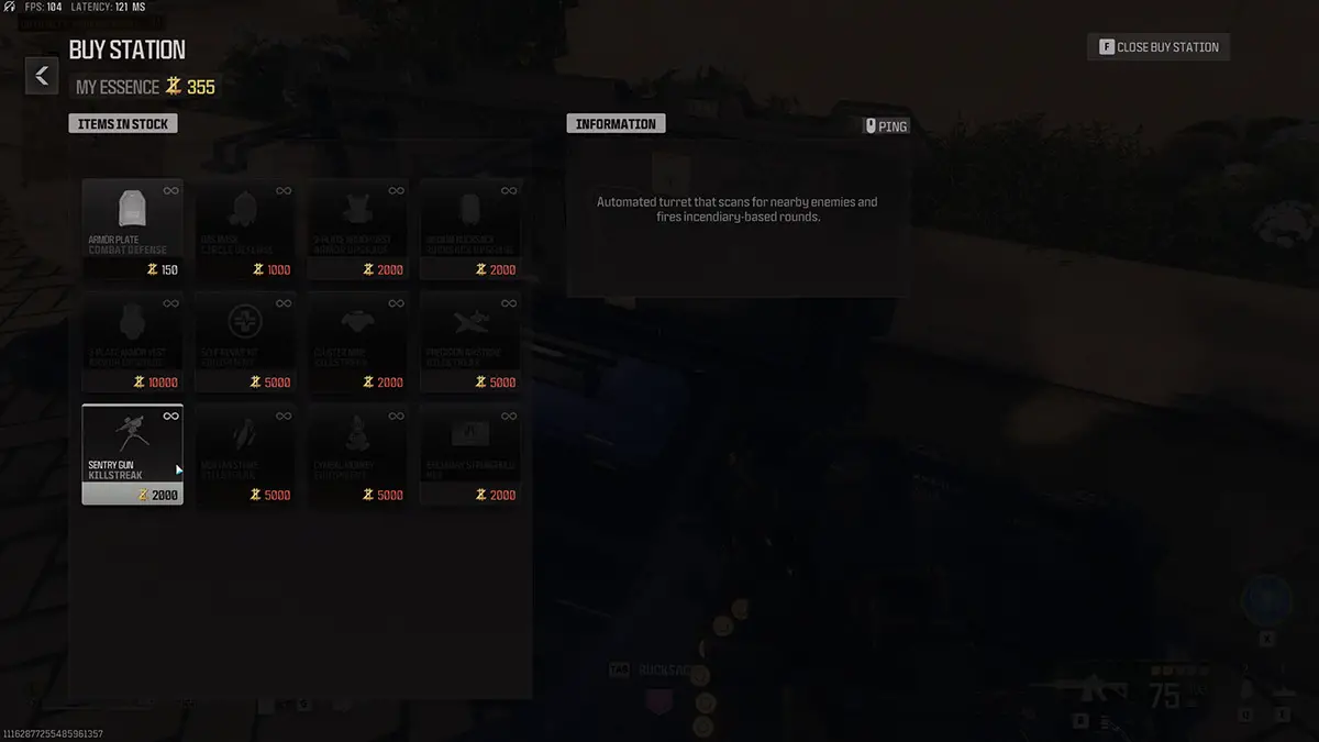 Call of Duty Modern Warfare 3 Zombies Sentry Gun Killstreak Stazione di acquisto