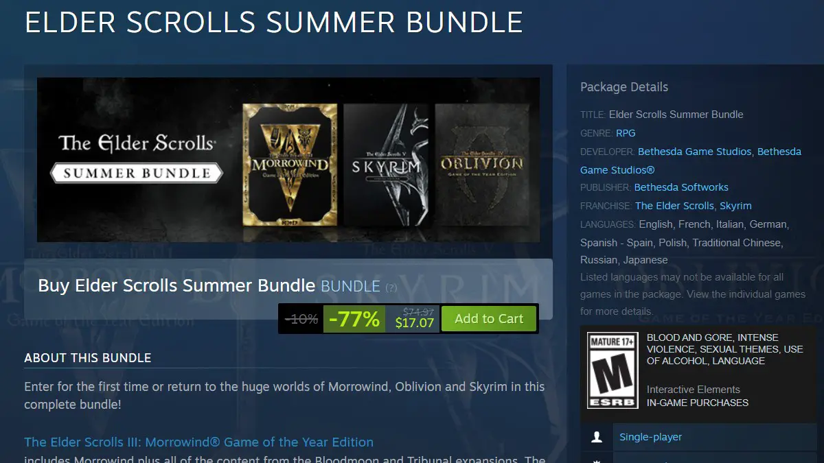 Pacchetto Elder Scrolls