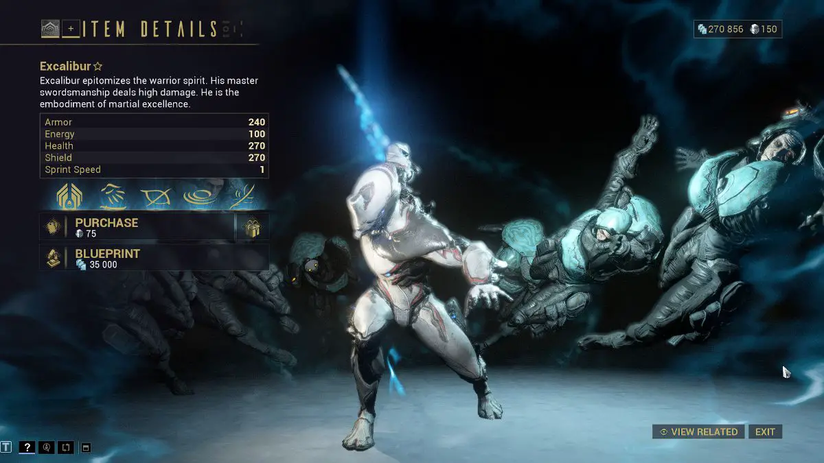 Excalibur è uno dei migliori Warframe iniziali