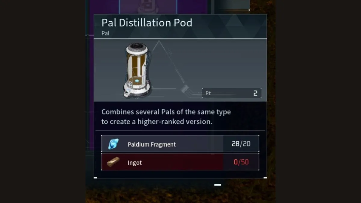Pal Pod di distillazione Palworld