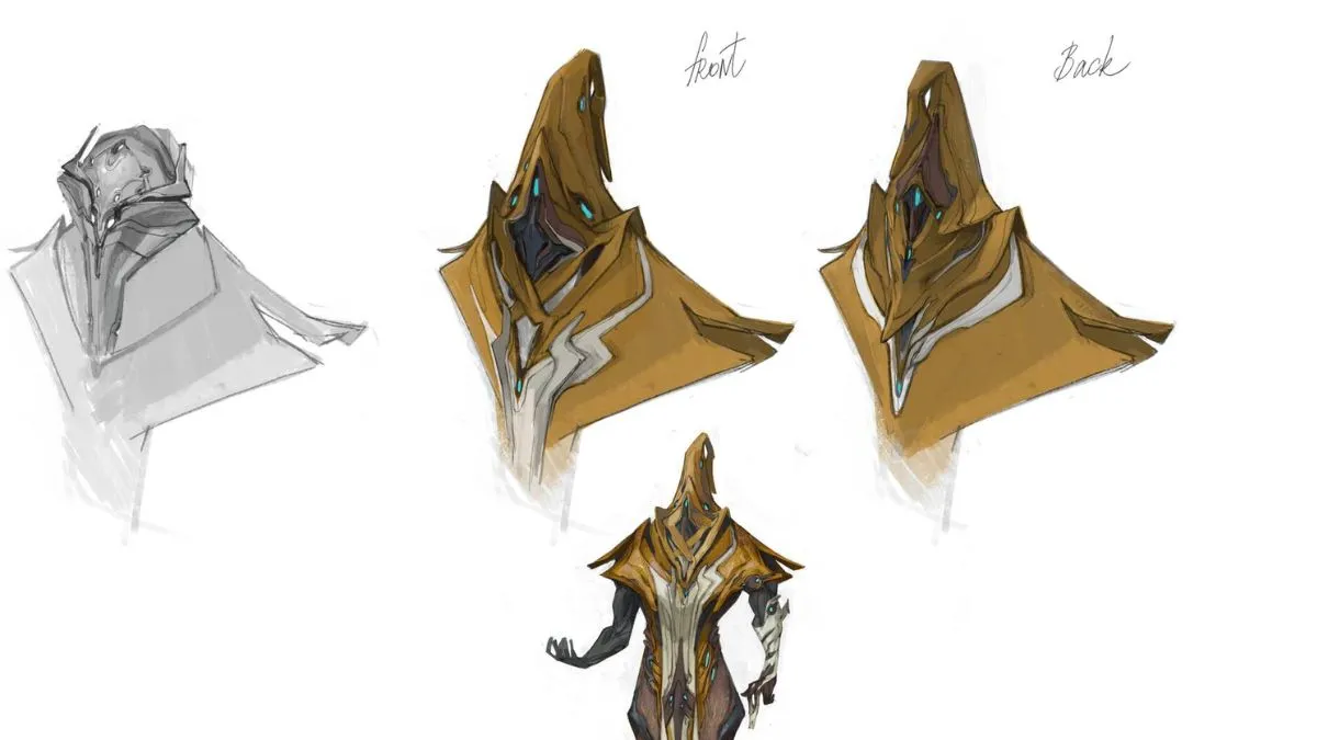 Warframe di concept art della testa di Dante