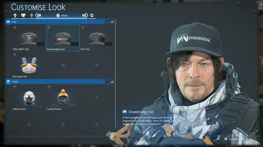 Death Stranding 2: tutti i cappelli, i cappucci e come farli guidare 3